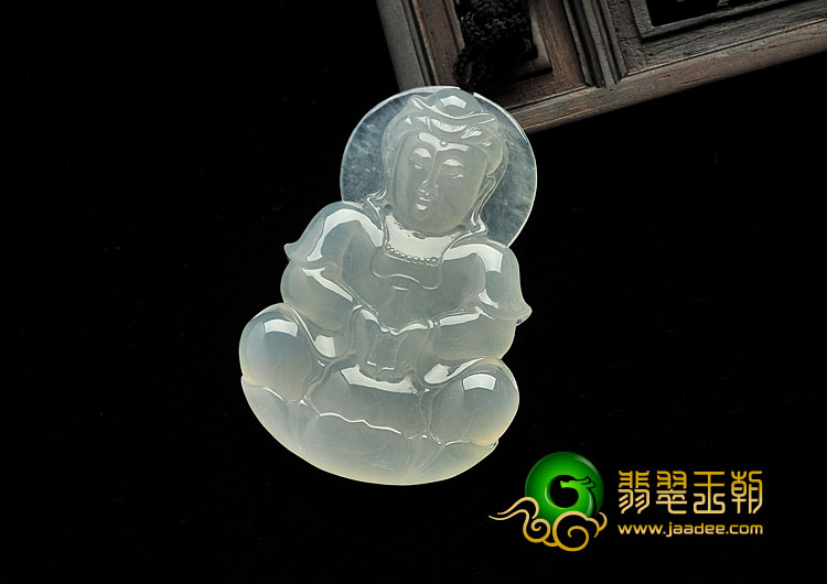 冰种缅甸翡翠A货观音挂件