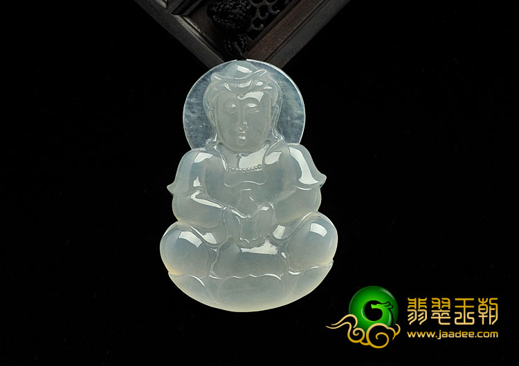 冰种缅甸翡翠A货观音挂件