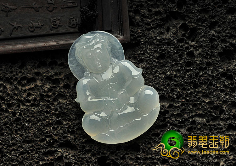冰种缅甸翡翠A货观音挂件