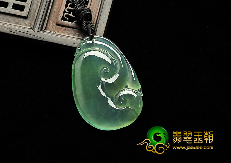 冰玻种晴水缅甸翡翠A货如意挂件