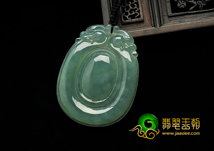 冰种晴水缅甸翡翠A货双龙如意挂件