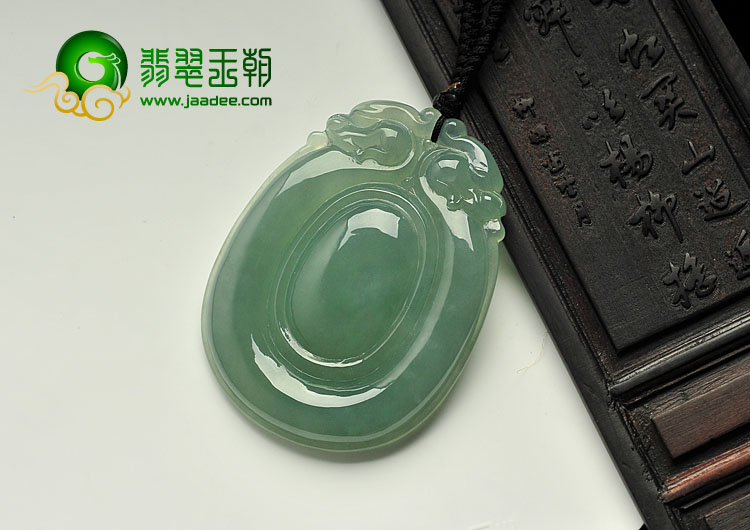 冰种晴水缅甸翡翠A货双龙如意挂件