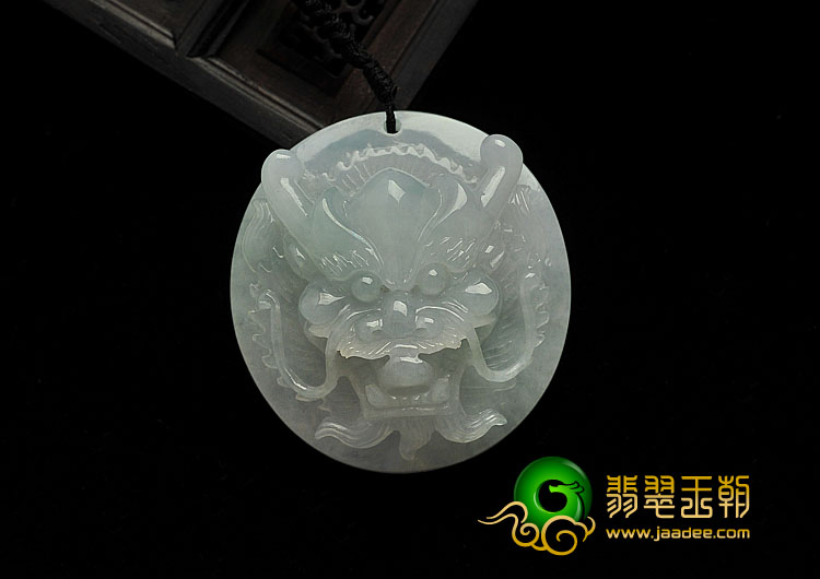 糯冰种淡晴水缅甸翡翠A货龙头挂件