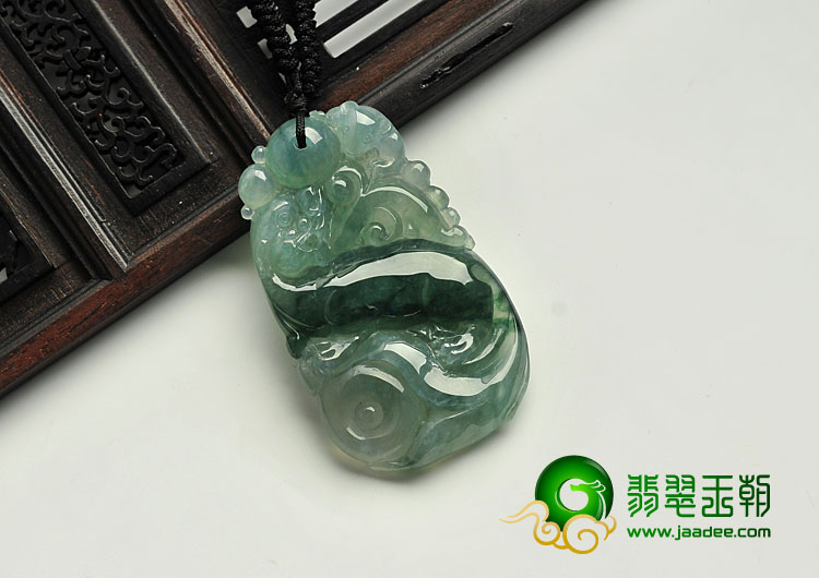 冰种飘花缅甸翡翠A货欢天喜地挂件