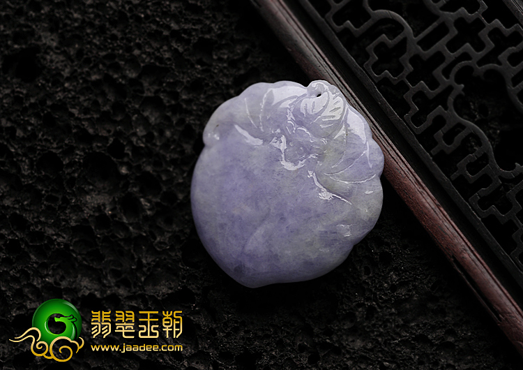 feicui细糯种紫罗兰缅甸翡翠A货寿桃挂件