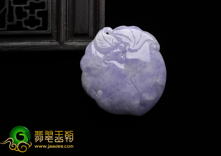 feicui细糯种紫罗兰缅甸翡翠A货寿桃挂件