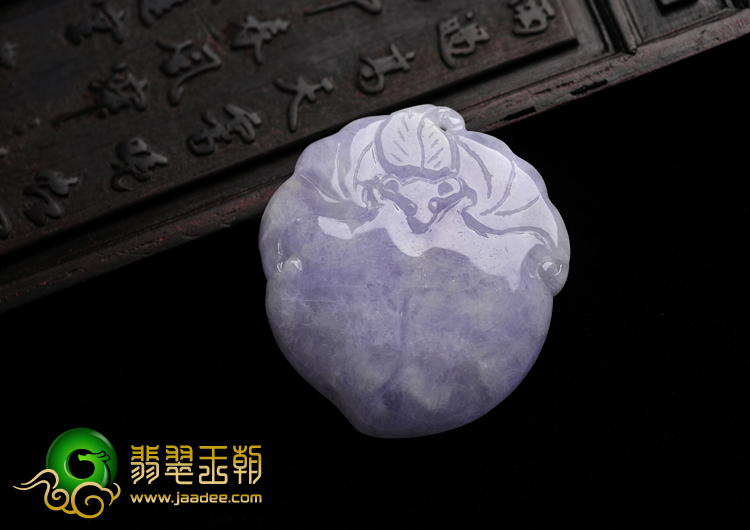 feicui细糯种紫罗兰缅甸翡翠A货寿桃挂件