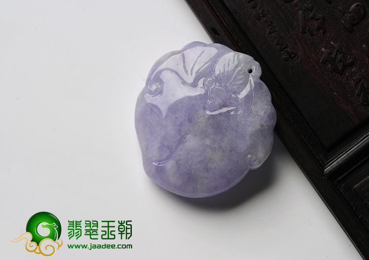 feicui细糯种紫罗兰缅甸翡翠A货寿桃挂件