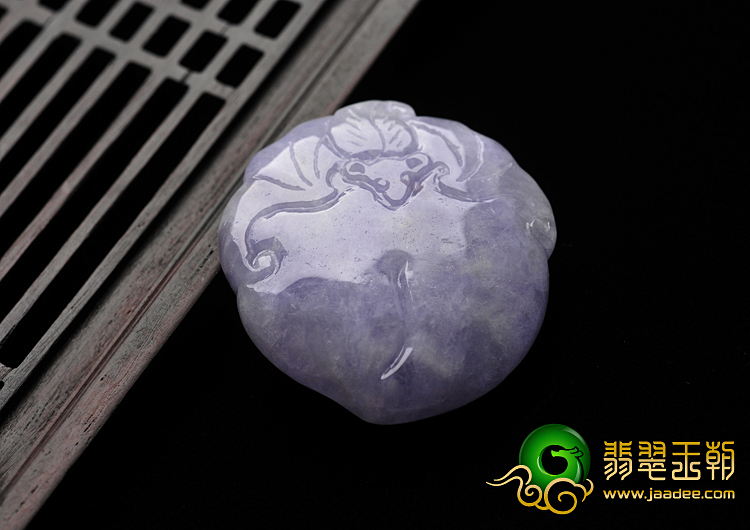 feicui细糯种紫罗兰缅甸翡翠A货寿桃挂件