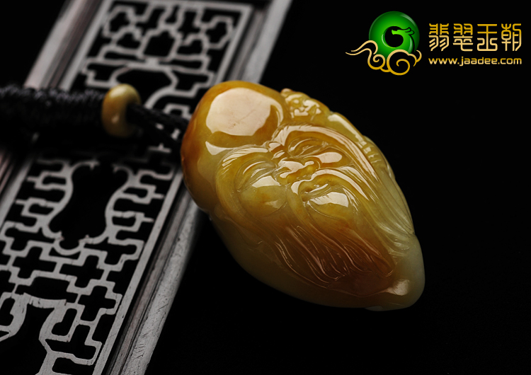 细糯种黄翡缅甸翡翠A货寿星头挂件