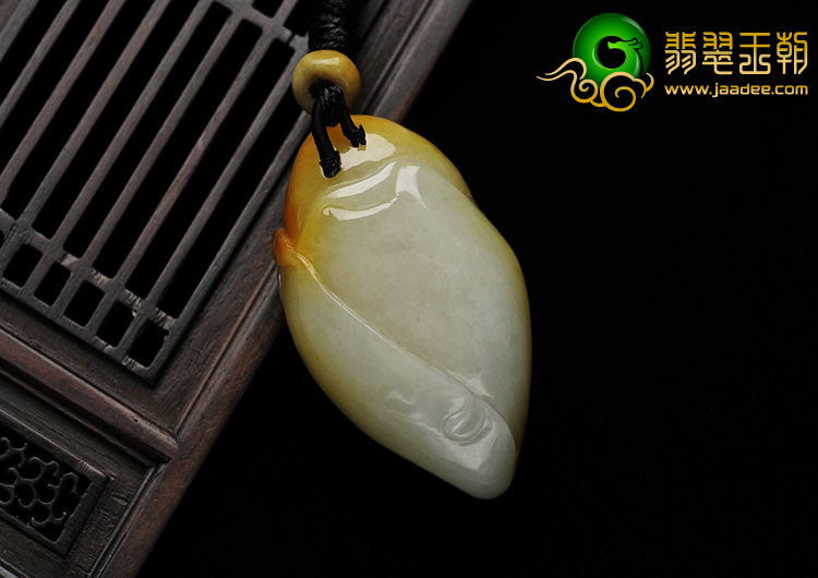 细糯种黄翡缅甸翡翠A货寿星头挂件