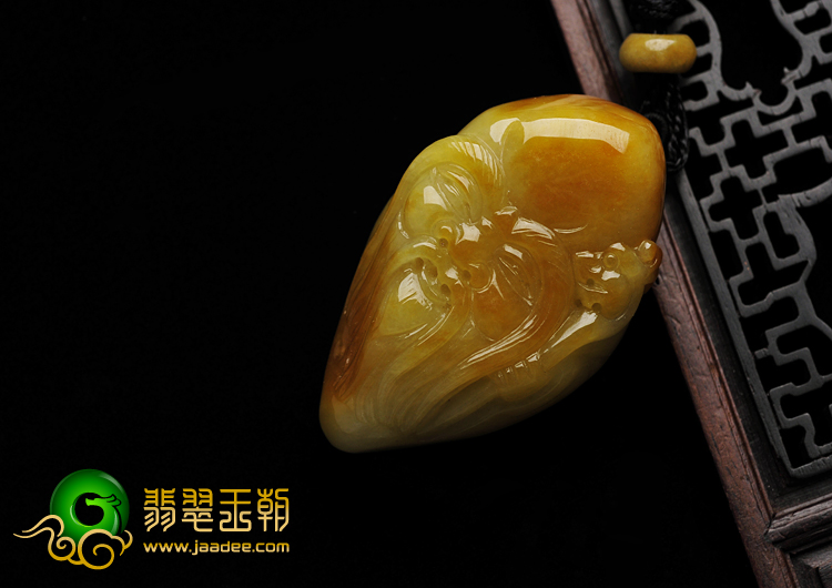 细糯种黄翡缅甸翡翠A货寿星头挂件