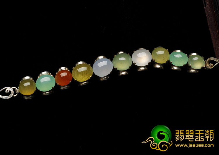 冰种三彩缅甸翡翠A货手链面