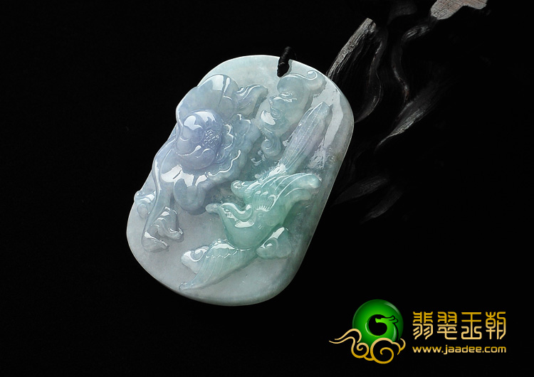 糯冰种春带彩缅甸翡翠A货鸟语花香挂件