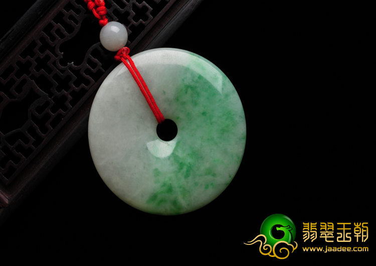 糯冰种翠色缅甸翡翠A货平安扣挂件