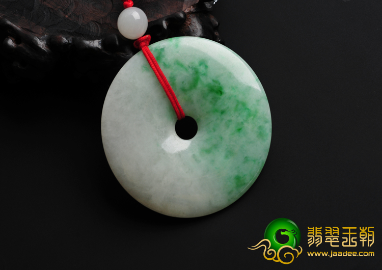 糯冰种翠色缅甸翡翠A货平安扣挂件