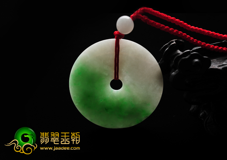 糯冰种翠色缅甸翡翠A货平安扣挂件