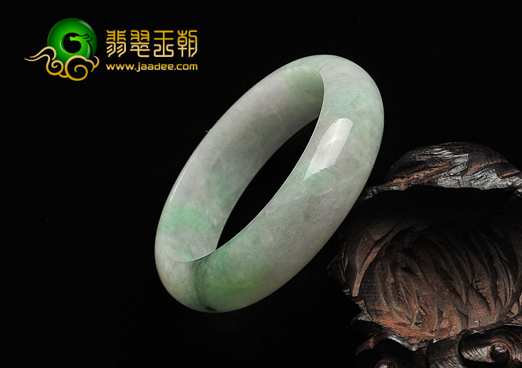 糯冰种春带彩缅甸翡翠A货手镯（55.1mm）