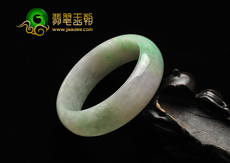 糯冰种春带彩缅甸翡翠A货手镯（51.1mm）