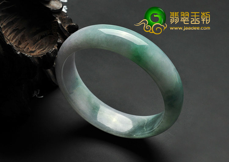 糯冰种春带彩缅甸翡翠A货手镯（57.3mm）