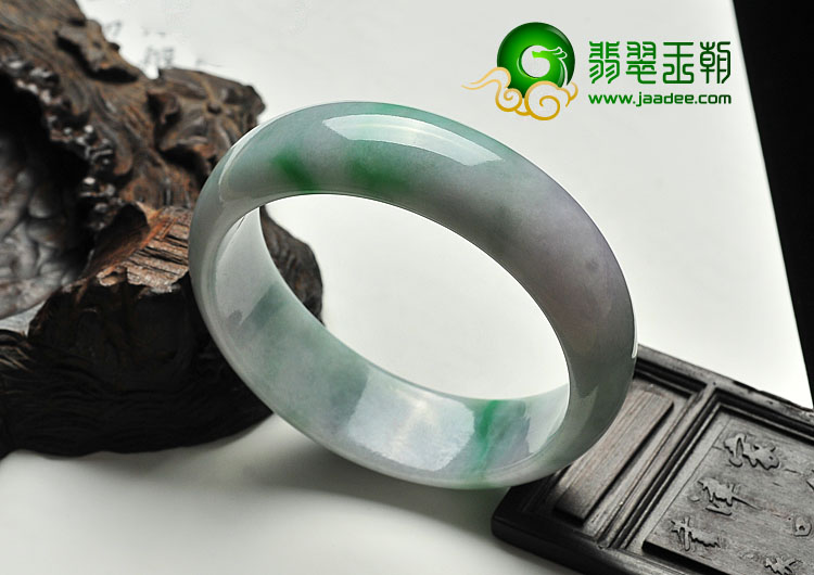 糯冰种春带彩缅甸翡翠A货手镯（56.2mm）