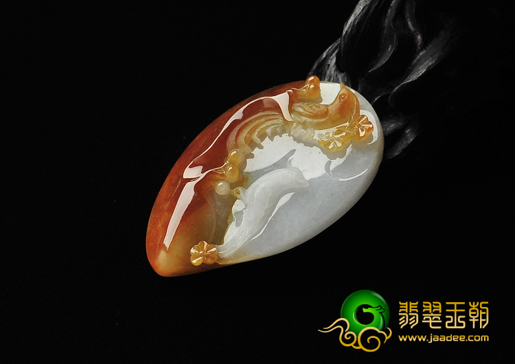 糯冰种褐黄翡缅甸翡翠A货喜上眉梢挂件