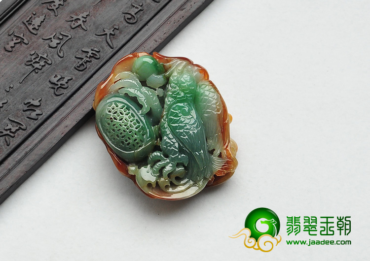 糯冰种褐黄翡翠色缅甸翡翠A货英明神武挂件