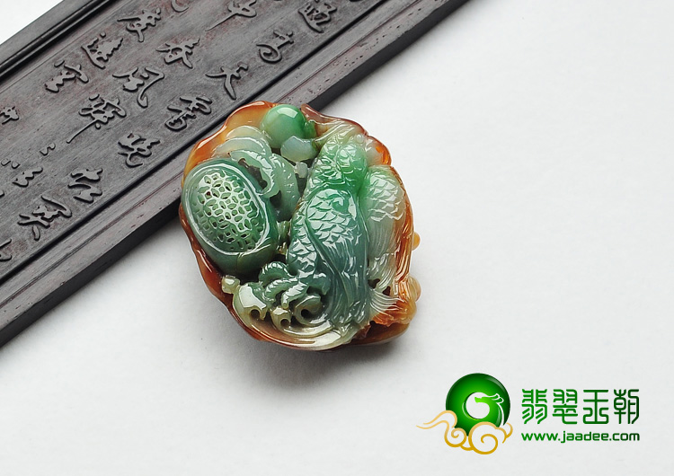 糯冰种褐黄翡翠色缅甸翡翠A货英明神武挂件