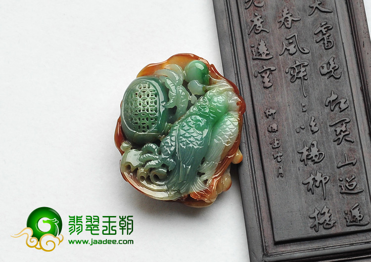 糯冰种褐黄翡翠色缅甸翡翠A货英明神武挂件
