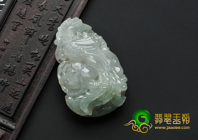 冰种晴水缅甸翡翠A货凤凰挂件