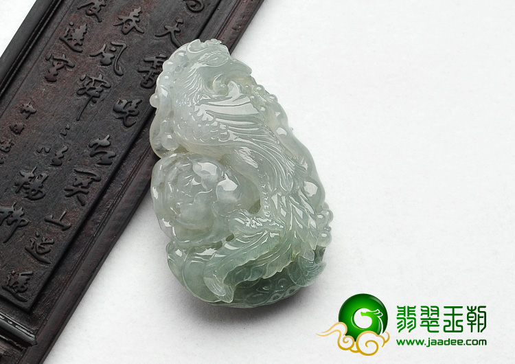 冰种晴水缅甸翡翠A货凤凰挂件