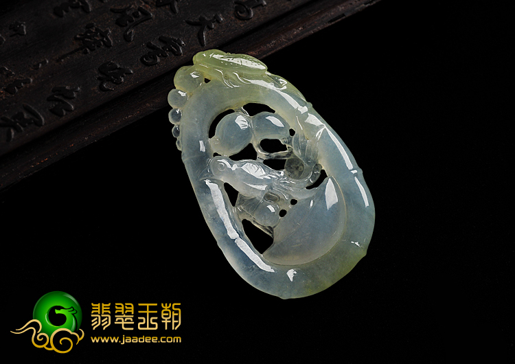冰种黄色缅甸翡翠A货喜鹊闹春挂件