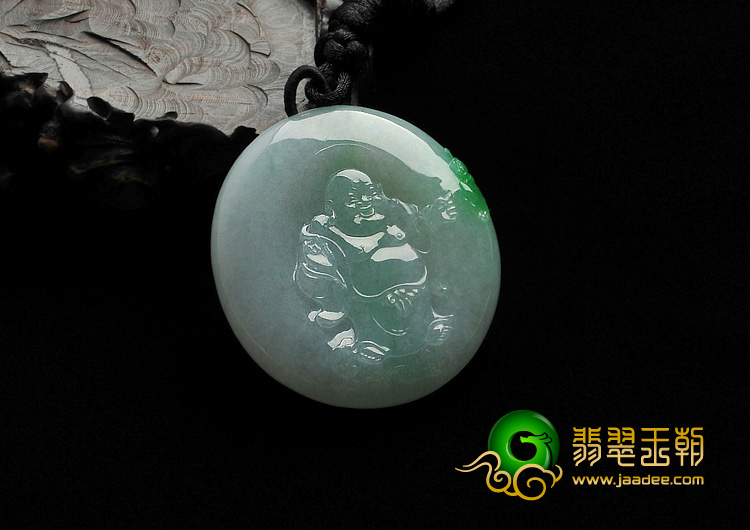 糯冰种飘翠缅甸翡翠A货玉佛挂件