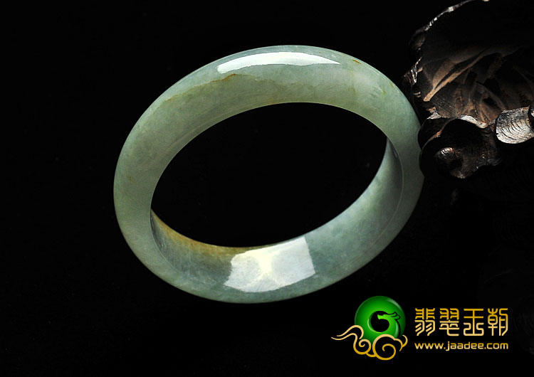 糯冰种晴水黄翡缅甸翡翠A货手镯（52.2mm）