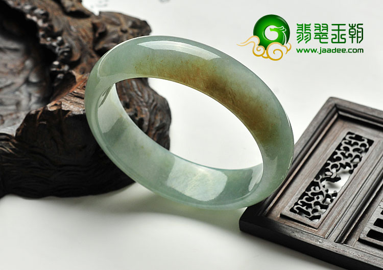 糯冰种晴水黄翡缅甸翡翠A货手镯（52.2mm）