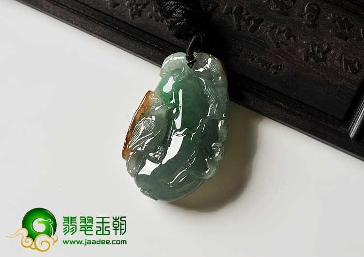 冰种三彩缅甸翡翠A货喜鹊报福挂件