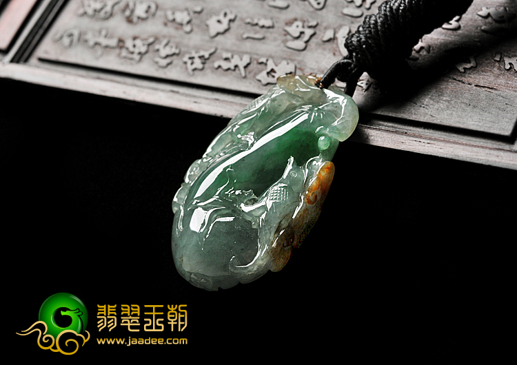 冰种三彩缅甸翡翠A货喜鹊报福挂件