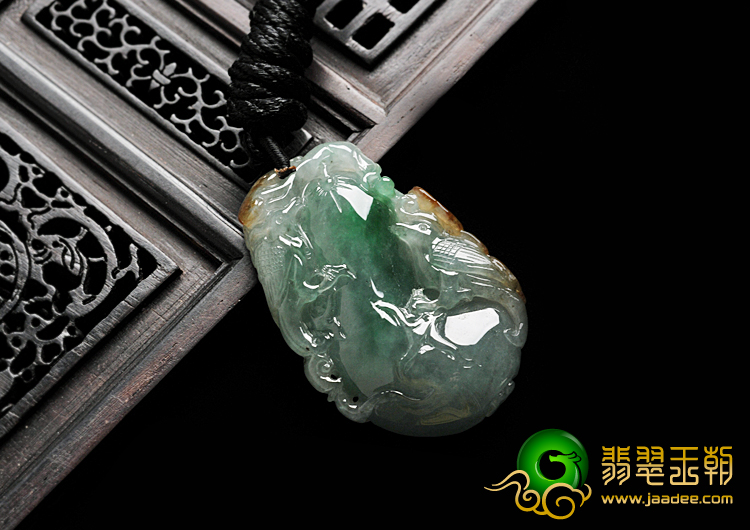 冰种三彩缅甸翡翠A货喜鹊报福挂件