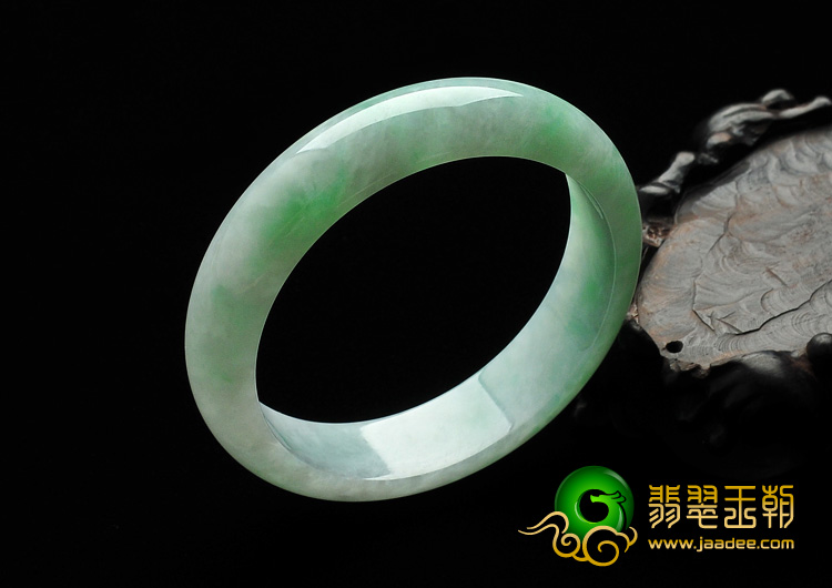 糯冰种翠色缅甸翡翠A货手镯（ 56.7mm）