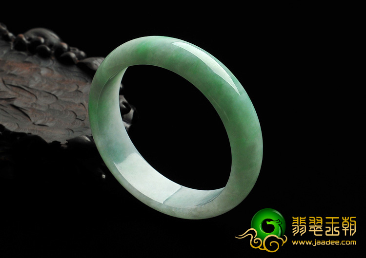 糯冰种翠色缅甸翡翠A货手镯（ 56.7mm）