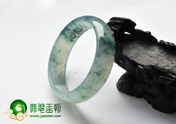冰种飘花缅甸翡翠A货手镯（57.9mm）
