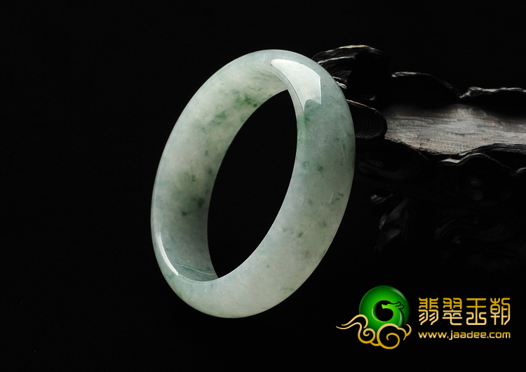 糯冰种飘花缅甸翡翠A货手镯（57.1mm）