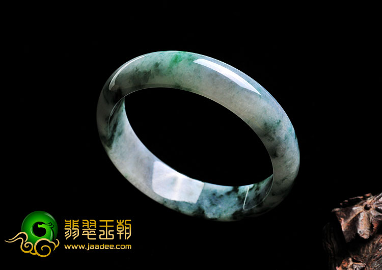糯冰种飘花缅甸翡翠A货手镯（57.8mm）