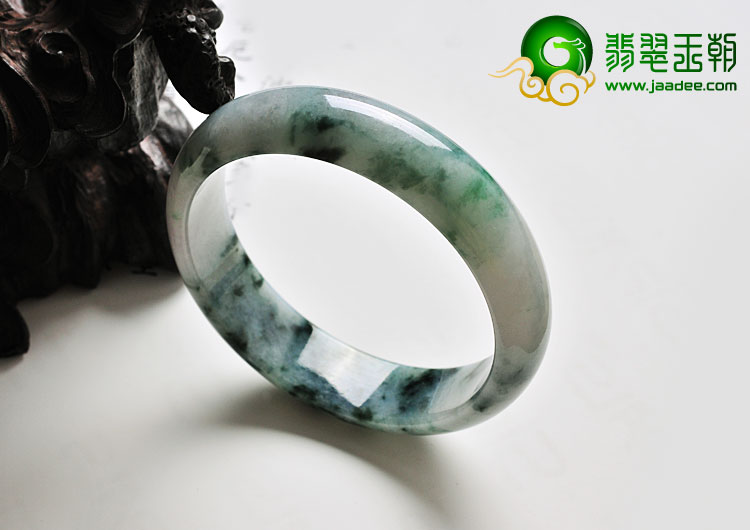糯冰种飘花缅甸翡翠A货手镯（57.8mm）