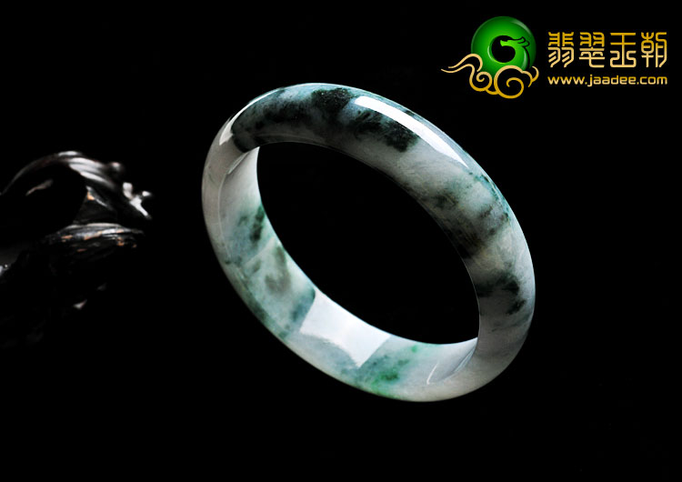 糯冰种飘花缅甸翡翠A货手镯（57.8mm）