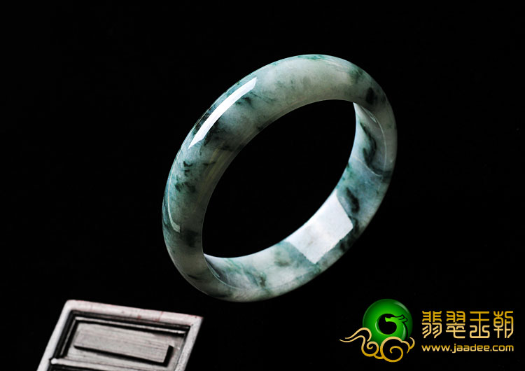 糯冰种飘花缅甸翡翠A货手镯（53mm）