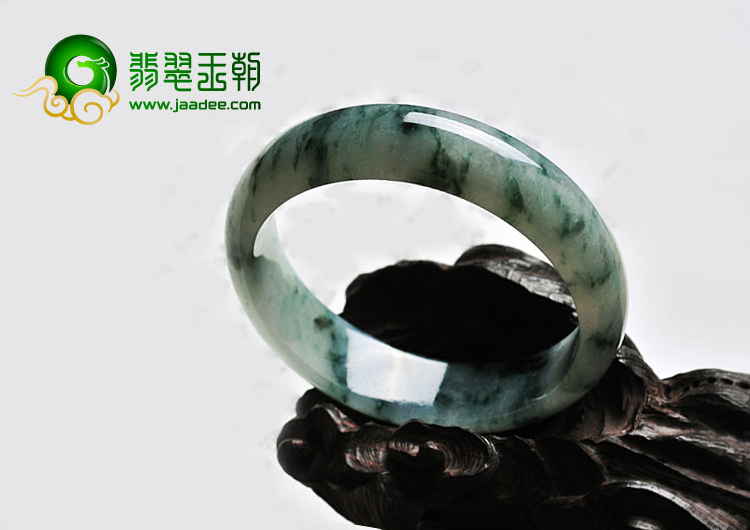 糯冰种飘花缅甸翡翠A货手镯（53mm）