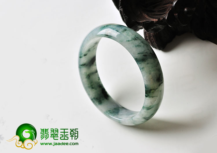 糯冰种飘花缅甸翡翠A货手镯（53mm）