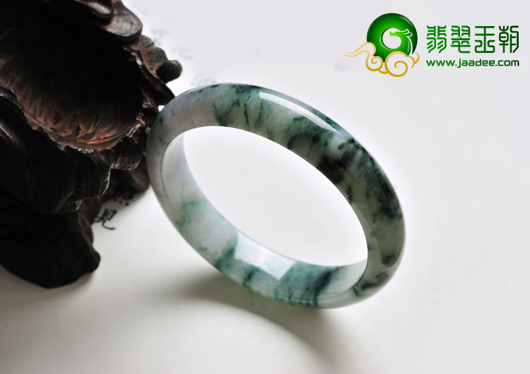 糯冰种飘花缅甸翡翠A货手镯（54.5mm）