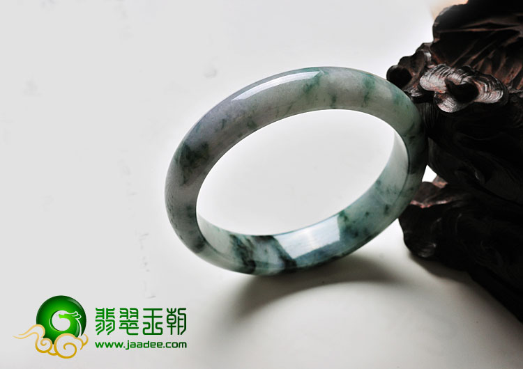 糯冰种飘花缅甸翡翠A货手镯（54.5mm）